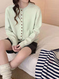 Autumn And Winter New Small Fragrant Wind Collar Showing Thin Soft Long Sleeve Top Casual Set Loose Multi-Buckle Knitting Top Tide