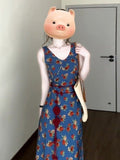 Vintage French V-Necked Floral Dress Women's Summer 2025 New Seaside Vacation Sleeveless Vest Long Dress