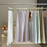 2026 Spring Tall Acetic Acid Luster Faucinated Fishtail Half Skirt Woman High Waist Hanging Feeling A Word The Hips Thin Dress