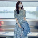 Small Fresh Bubble Sleeves Shredded Floral Dress Women's Summer 2026 New French First Love Gentle Style Temperament Long Dress
