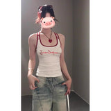 Spice Girl Letter Sling Small Vest Woman Summer Wear Design Repair Holiday Style Sleeveless Top