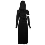 Vintage Wasteland Design Hooded Dress Tedsiness Folds Show Thin High Open Fork Babes Long Dress