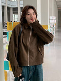 Maillard Short Leather Jacket Women Spring And Autumn Winter Retro Lazy Chic And Cool And Leather Jacket
