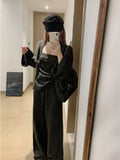 Sweater Set With A Set Of Women's Autumn And Winter New Lazy Loose Knitted Cardigan Temperament Three-Piece Set