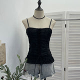Real Shooting Unique Small Vest With Chest Cushion Three-Dimensional Lace Wearing Rope Slings With Short Sleeveless Top 8162
