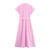 BSK&TRAF Women's Clothing Autumn 2025 New French Fashion Belt Fender Flute Dress 8441255