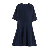 BSK&TRAF Women's Summer 2026 New Bubble Short-Sleeved Jersey Dress 0014002