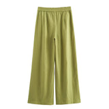 Spring 2025 New Casual Thin Loose Shirt Tight Straight Trousers Set 2157045