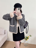 High-End Design Sense Casual Loose Small Fragrant Coat Female Fashion Temperament Round Collar Short Coat Tide