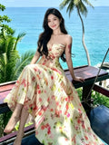 French Holiday Dress Island Beautiful Beach Dress Sanya Seaside Ootd Wearing Dingdal Dress Beach Dress
