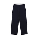 Spring New Short-Sleeved Knitting Top 8507595 High-Waisted Straight Trousers 8316595