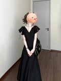 Hepburn French Black V-Neck Dress Women's Summer 2025 New High-End Temperament Gentle Dress