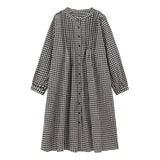 Lazy Retro Plaid With Long-Sleeved Shirts And Half-Dress Women's New Fashion Sets In The Early Season