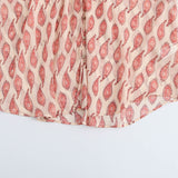Spring New Lace Printing Loose Wood Ear Trim Shirt