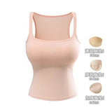 Pure Hot Girl Comic Chest U Collar Vest Women Summer New Wear With Chest Pad Elastic Repair Inside The Top Woman