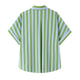 Summer New Striped Loose Shirt 4030320 Shorts 2929320