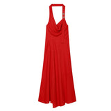 2026 New Spring And Summer Linen-Blend Neck Collar Fan Flute Dress 2351712