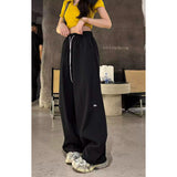 [Lansize] (M-6XL) Quick-Drying Wide-Legged Trousers Women's Spring And Summer Thin High-Waist Straight Trousers