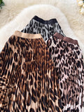 Vintage Leopard Print 100 Rheow Skirt 2026 New Wave Hem Long Skirts Long Skirts