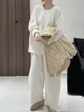 Autumn And Winter Large-Size Knitting Suit Women's High-End Lazy Wind Loose Casual Knitting Shirt Nine Broad Leg Pants Two Sets
