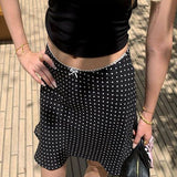 Yunnan Seaside Holiday Tight Waist Net Yarn Small Powder Skirt Summer Thailand Pure Wind High Waist Wave Half-Body Short Skirt