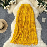 Rassel Dress Women 2025 Spring And Summer New Tight Waist-Up Thin A-Shaped Skirt In The Long High-Waist Cake Skirt
