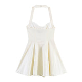 Spring New Hanging Neck Wide Swing Mini Dress 3152380