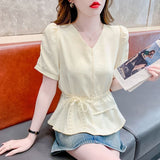 2025 Summer New French Double-Layer Lotus Lace Strapped Stylish Magenta Shirt Super Fairy Top