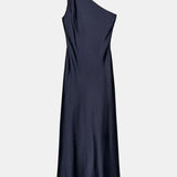 BSK&TRAF Women's Dress In The Fall Of 2025 New Fashion Babes Asymmetric Silk And Lifant Texture