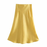 Spring 2025 New Tight Waist Simple Set Solid Color Lirt Solid Color Half Body Skirt