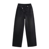 Autumn New Double Trousers Waist Wide-Legged Jeans 8197232