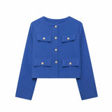 Autumn New Clip Round Collar Short Jacket 3046278