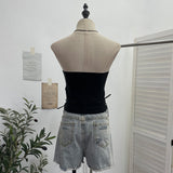 Slippery Strap Bra Strap With Anti-Slip Strip Micro-Waist With Short Top 8137