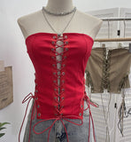 Slippery Strap Bra Strap With Anti-Slip Strip Micro-Waist With Short Top 8137