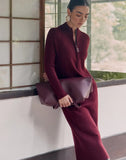 Autumn And Winter New High-End Half-Zip Knitted Dress Women Loose Thin Long Temperament Sweater Dress