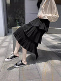 2025 New Cake Skirt Irregular Skirt Spring And Autumn High Waist Long Thin 100 Folded Skirt