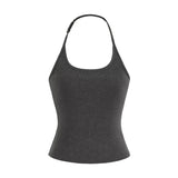 Ballet Style Bottom Hanging Neck Sling + Long Sleeve With Open Shirt + Lateral Waist Hanging Micro-Horn Pants Three-Piece Set Of Women