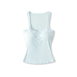 Pure Hot Girl Comic Chest U Collar Vest Women Summer New Wear With Chest Pad Elastic Repair Inside The Top Woman