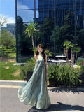 2026 New Lazy French Green Sleeveless Sleeveless Dresses Women's Summer Seaside Vacation Fairy Dress