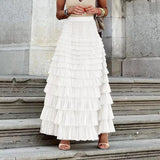 2025 Summer Explosion Fashion Mesh Cake Half-Dressed Dress Woman