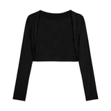 Grey Hottie Long-Sleeved Sunscreen Jacket Women Summer Short Shawl Outside Shoulder Tight Hoodie Shirt