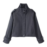 Autumn New Three-Color Collar Loose Hair, Short Jacket Jacket