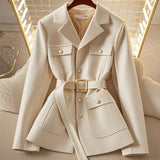 2025 New Waist Suit Jacket Women Casual Fashion Unique Temperament Suit Coat