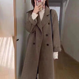 Hairy Coat Woman's Long 2025 Autumn And Winter New Hepburn Style Temperament Small Loose Thick Coat
