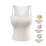 Pure Hot Girl Comic Chest U Collar Vest Women Summer New Wear With Chest Pad Elastic Repair Inside The Top Woman