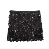 2025 Winter New Sexy A-Shaped Skirt High-Waisted Squine Miniskirt 3920139