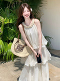 French Beauty Hanging Neck Dress Women's Summer 2026 New Small Seaside Temperament Long Dress