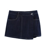 Spring New Pocket-Dressed Denim Shirt 7484064 Double Skirt 7484062