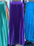 Tightening The Pearl Light Hundred Folded Half-Dressed Dress Woman 2025 Early Spring Glossy Color Color Hanging High Waist Thin Word Long Dress
