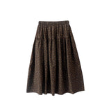 Mori's Vintage Small Grisd Cotton Dress Women's Autumn And Winter New Loose Waist A-Word Thickened Long Skirt